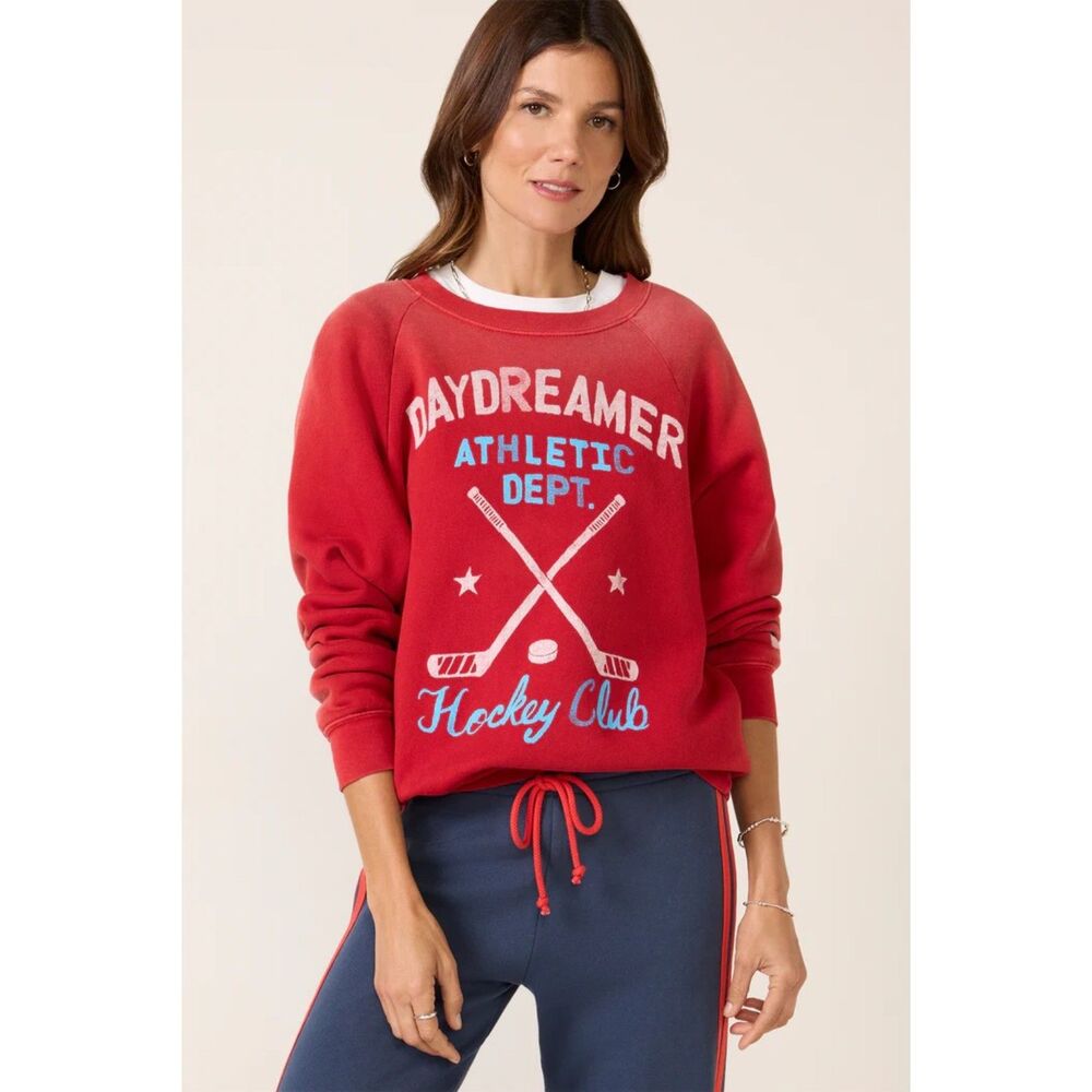 DAYDREAMER Hockey Club Vintage Style Raglan Sweatshirt Size Small